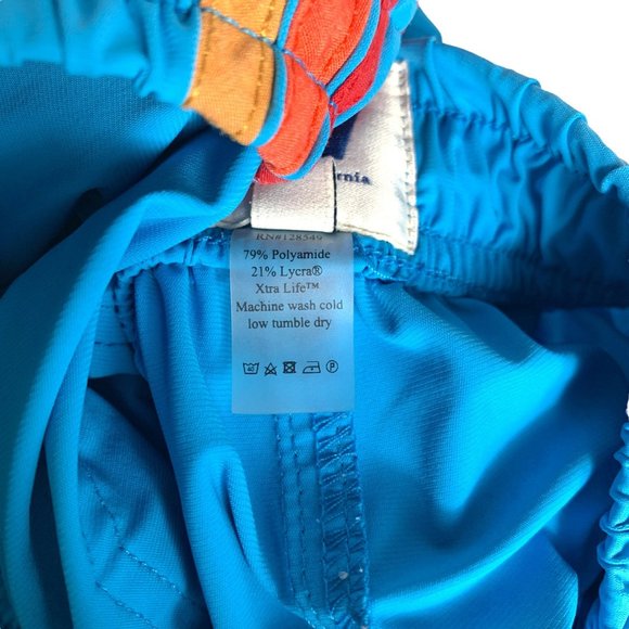 Aviator Nation Men's 5 Rainbow Stripe Flex Board Shorts in Antigua Blue Size 33 - Picture 7 of 9